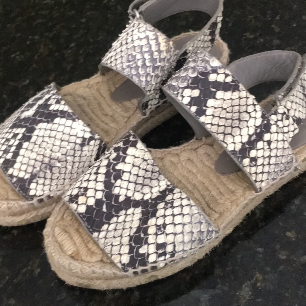 Vince snakeskin platform espadrille sandals